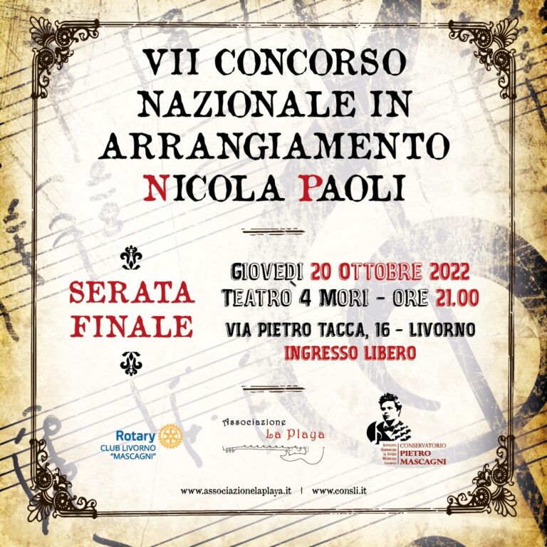 Premio Nicola Paoli, la finale al Teatro 4 Mori QuiLivorno.it