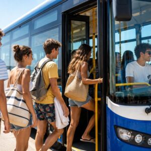 linea 20 autobus mare foto AI ok